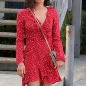 NWOT Red Wrap Dress